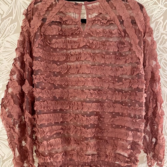 Zara Mauve Ruffled Blouse - Picture 6 of 7
